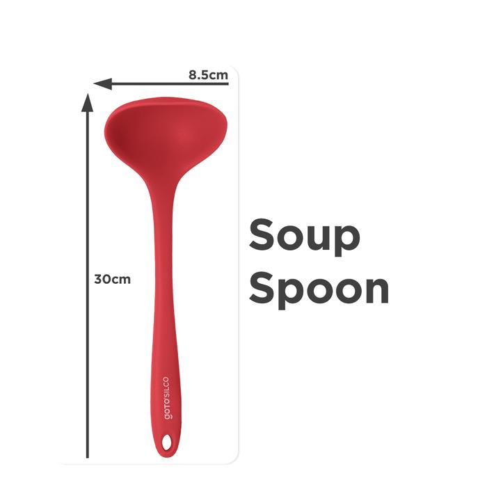Gambar Goto Silco Kitchen Utensil Sutil Silikon Capitan Sendok Masak Dapur - SOUP SPOON, RED dari Goto.Indonesia undefined Tokopedia