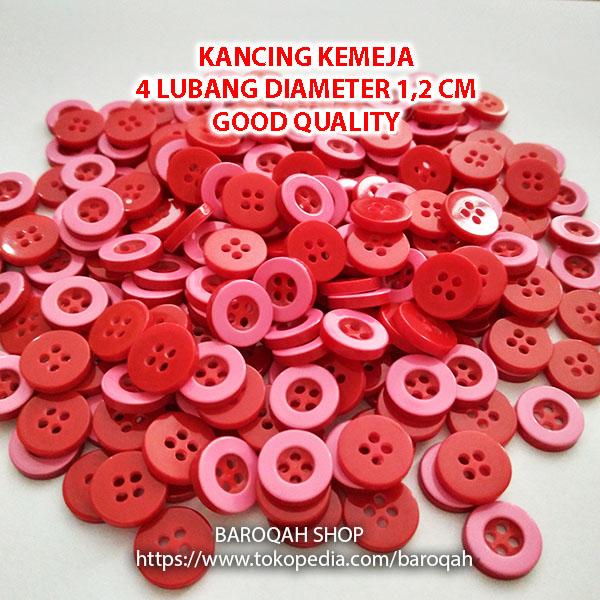 Gambar Kancing Baju Kemeja Tebal 11mm 2 Dua Warna 4 Lubang Per Gross - Merah Pink dari Baroqah Shop undefined Tokopedia