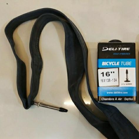 Gambar ban dalam 16 x 1 3/8 3 8 3per8 sepeda seli lipat Pentil kecil panjang - Deli Tire dari Berkah Kembar Store undefined Tokopedia