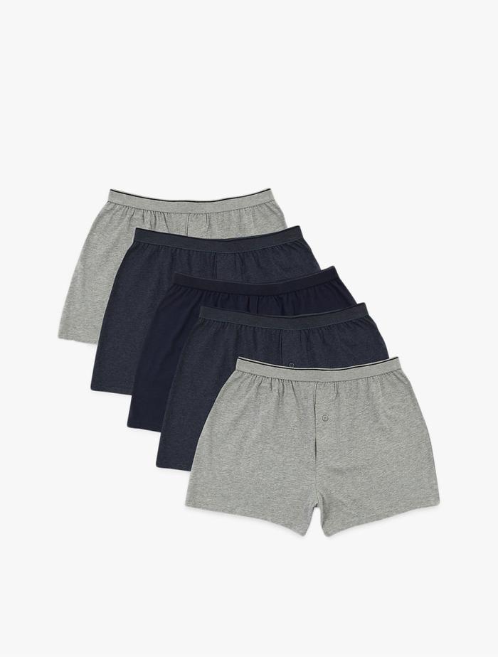 Gambar MARKS & SPENCER - Celana Dalam Pria - 5 Pack Cotton Jersey Boxers - DENIM MIX, M dari Marks & Spencer ID undefined Tokopedia