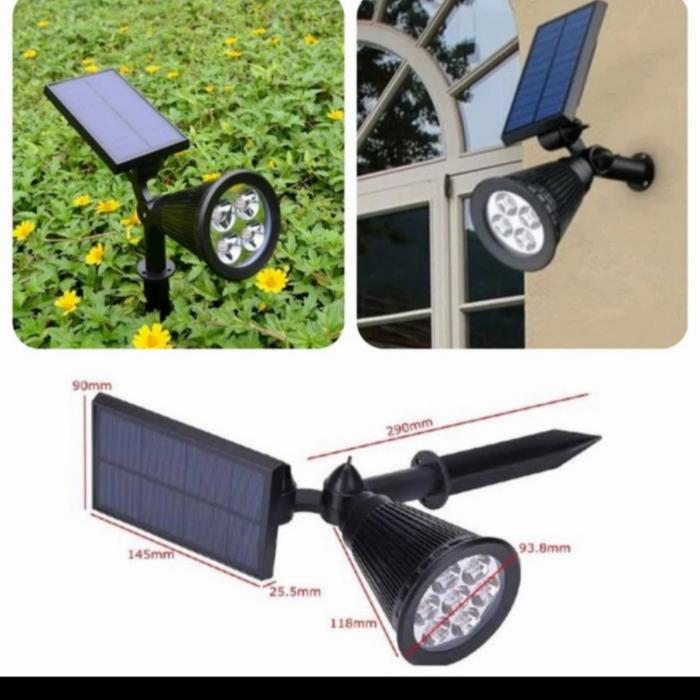 Gambar Lampu Sorot LED Tancap Dinding Taman Solar Power Tenaga Matahari IP65 dari Jaya Mitra Electric undefined Tokopedia