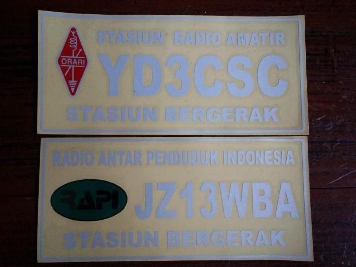 Jual 30x15Cm STICKER / STIKER CALL SIGN / CALLSIGN ORARI / RAPI ANTI ...