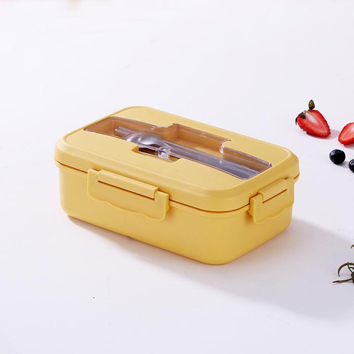 Gambar Lunch Box / Kotak Tempat Makan / BPA Free / FREE SENDOK GARPU 1300ML - 2B Kuning dari SUNXIN undefined Tokopedia