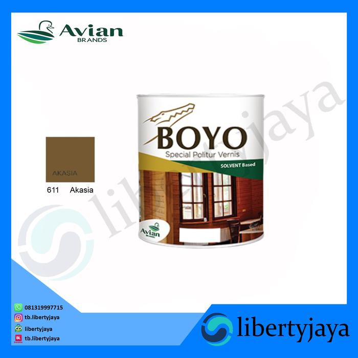 Gambar 500cc 611 Akasia Cat Politur Vernis (Solvent Based) BOYO dari Libertyjaya undefined Tokopedia