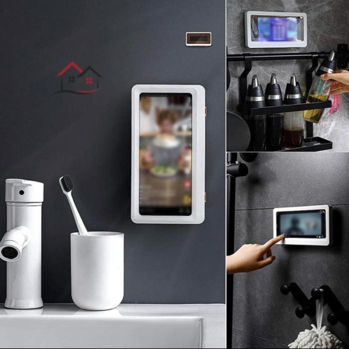 Gambar Kotak Holder Hp Waterproof Tempel Dinding Kamar Mandi / Phone Case Box dari King Solution undefined Tokopedia