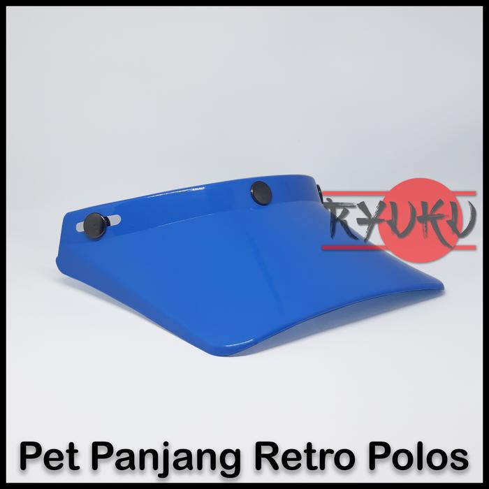 Gambar Pet Penjang Helm Retro Cross Polos - Biru dari Ryuku Store_NEW undefined Tokopedia