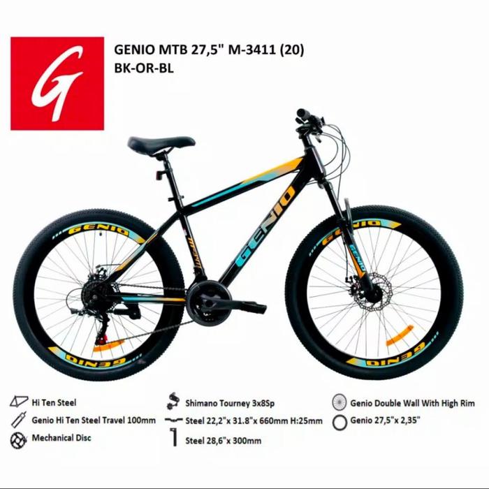 SEPEDA GUNUNG MTB 27.5 INCH GENIO M3411 