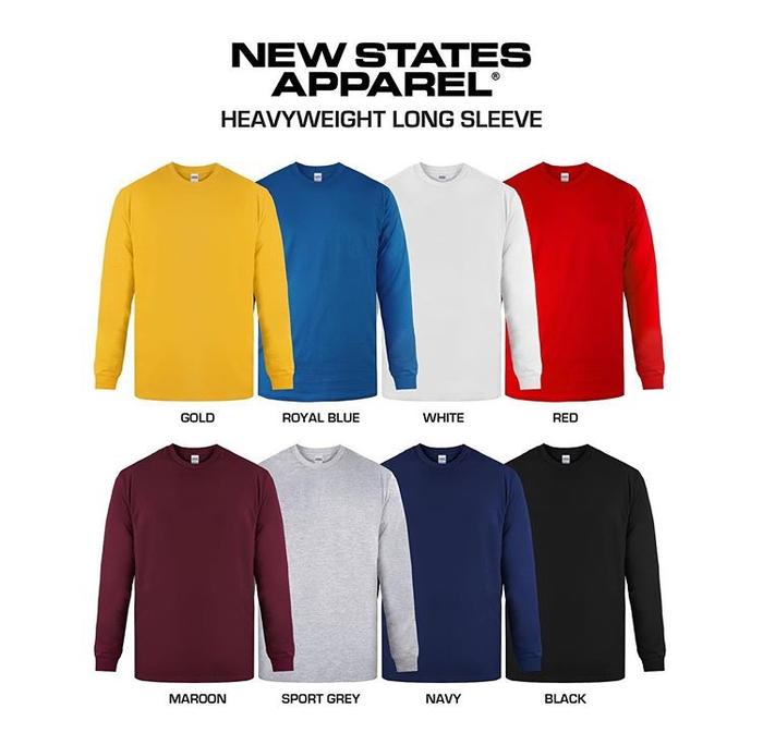 Gambar Kaos Polos Lengan Panjang New States Apparel NSA - Heavyweight 5480 - S dari nuraenis.id undefined Tokopedia