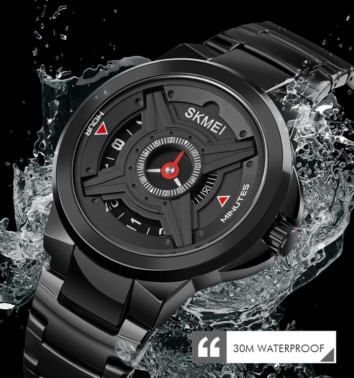 Gambar Jam Tangan Pria Original Stainless Unik Water Resist Jam Tangah SKMEI - Hitam dari Babe Niaga undefined Tokopedia