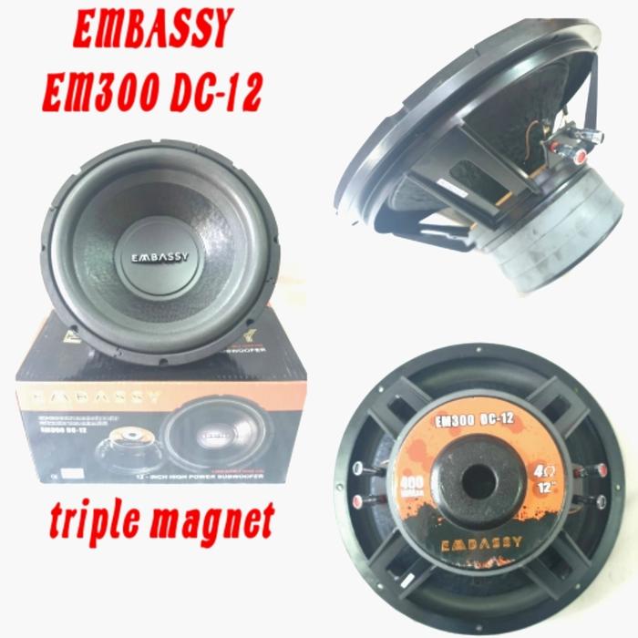 Gambar Subwoofer Embassy EM-300 DC-12 3 Magnet dari Troya Audio undefined Tokopedia