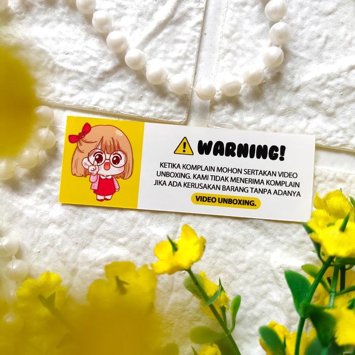 Gambar STIKER VIDEO UNBOXING / PERINGATAN / WARNING BUKA BOX READY STOCK - MILO NORA, 7X2,5cm dari florence graphic_NEW undefined Tokopedia