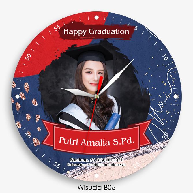 Gambar Jam Dinding Custom Hadiah Kado Foto Wisuda Happy Graduation Kayu (B05) - 20 cm dari Jam Karakter Bandung Official undefined 5 Tokopedia