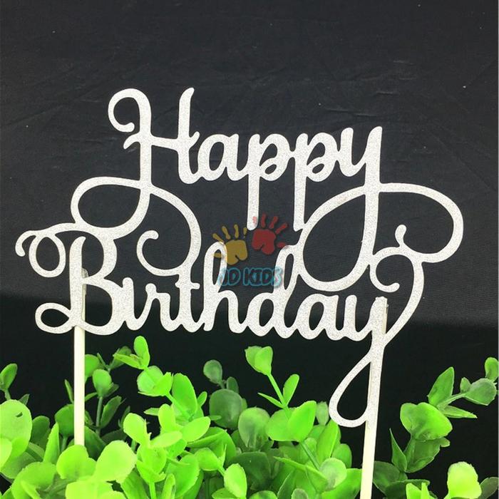 Gambar Topper Cake Happy Birthday - Silver dari JDKids Shop undefined Tokopedia