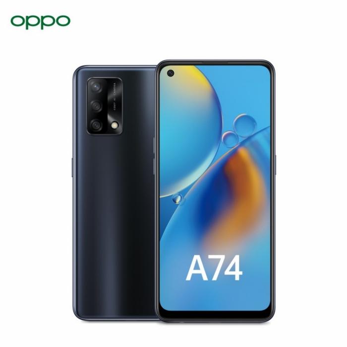 Gambar OPPO A74 6GB/128GB [5000mAh, 48MP AI Triple Camera, Punch Hole AMOLED - Hitam dari RF HANDPHONE undefined Tokopedia