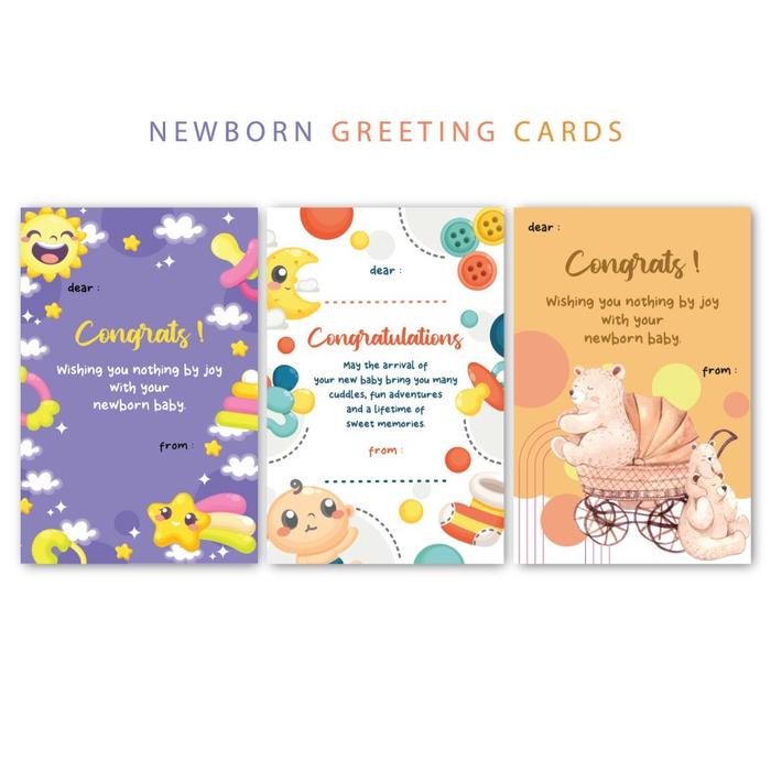 Gambar KARTU UCAPAN BABY GIFT NEW BORN GREETING CARDS BAYI NEWBORN TAG KADO - MIXNB-CRD dari TwinkleBabyAndKids undefined Tokopedia