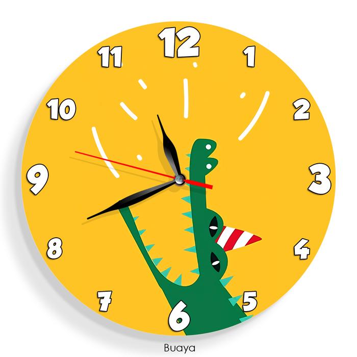 Gambar Jam Dinding Anak Custom Hewan Lucu Kartun Buaya Kuda Nil Singa Tupai - Buaya, 20 cm dari Jam Karakter Bandung Official undefined Tokopedia