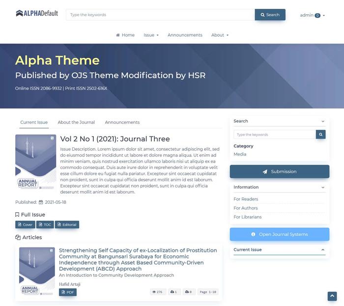 Gambar Alpha Theme/Template OJS 3.1.x - Biru dari OJS Premium Theme undefined Tokopedia