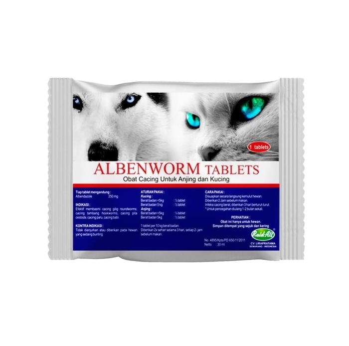 Gambar ALBENWORM TABLET Obat Cacing Kucing dan Anjing RAID ALL dari Wina Pet and Poultry undefined Tokopedia