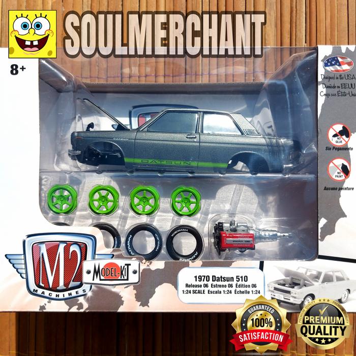 Gambar M2 MACHINE SKALA 24 MODEL KIT AUTO JAPAN 1970 DATSUN 510 HITAM dari SouLMerchant undefined Tokopedia