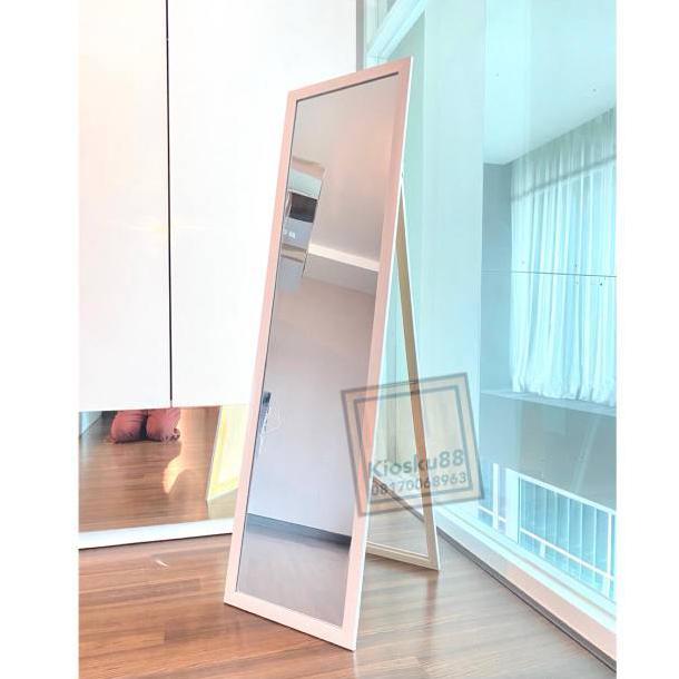 Gambar Standing Mirror Cermin Berdiri Full Body Full Cermin - Putih, 127x30 dari WAHED MAULANA SHOP undefined Tokopedia