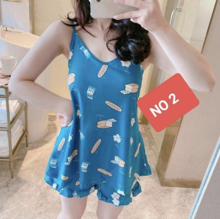 Gambar PIYAMA TANKTOP SET HOTPANTS BAJU TIDUR SPANDEX IMPORT MOTIF READY SIZE - 1, L dari BastetshopTokopedia undefined 4 Tokopedia