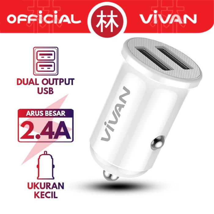 Gambar Vivan VCC01 Small Car Charger Dual Port USB 2.4A With Cable Micro USB - Putih dari Liem Group Kota Administrasi Jakarta Barat Tokopedia