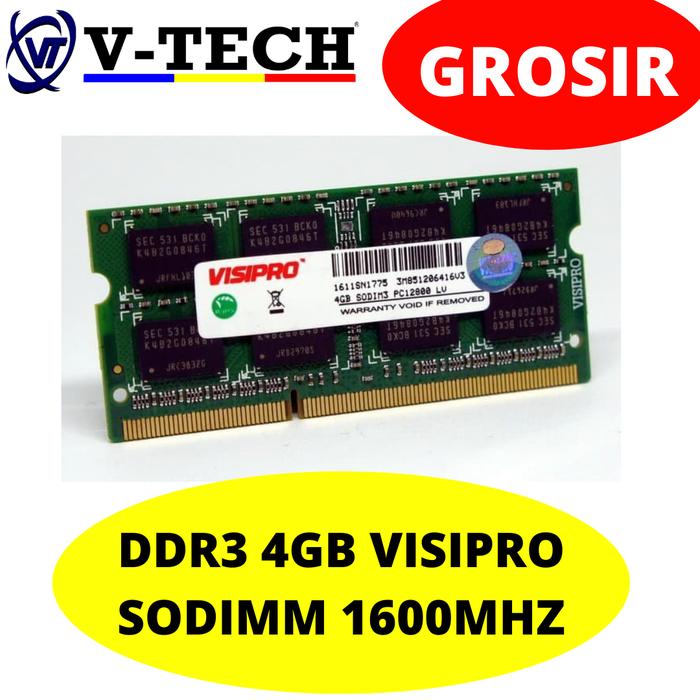 Jual DDR3 4GB VISIPRO SODIMM 1600MHZ Kota Palembang V-tech