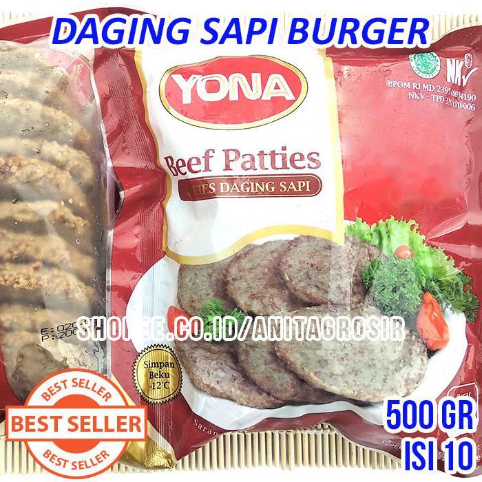 Gambar YONA Beef Patties 500gr isi 10 Daging Sapi Burger Krabby Patty dari embun pagi77 undefined Tokopedia