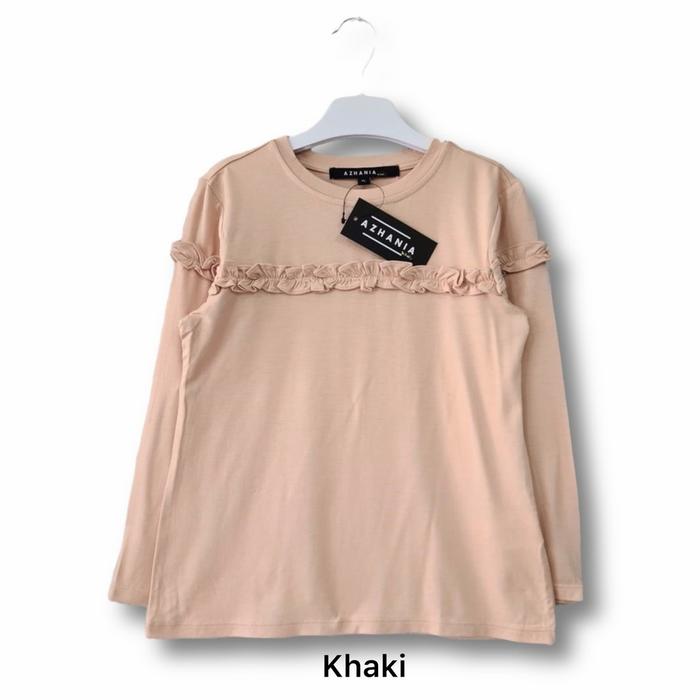 Gambar Kaos Blouse Anak Premium Azhania ORIGINAL Kaos anak lengan panjang - Khaki, Size S : 2-3th dari Gracia OS undefined Tokopedia