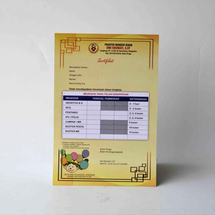 Jual Sertifikat Imunisasi - Kab. Sleman - Syafana | Tokopedia