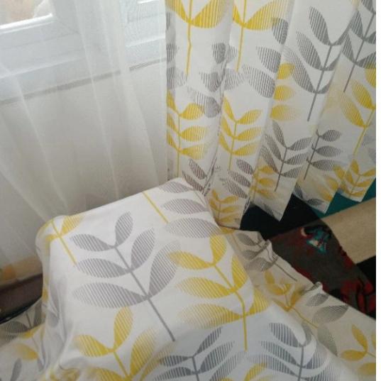 Gambar Gorden jendela model pengait kawat $ motif amanda - Kuning, tinggi 120cm dari Aliran gordenstore undefined Tokopedia