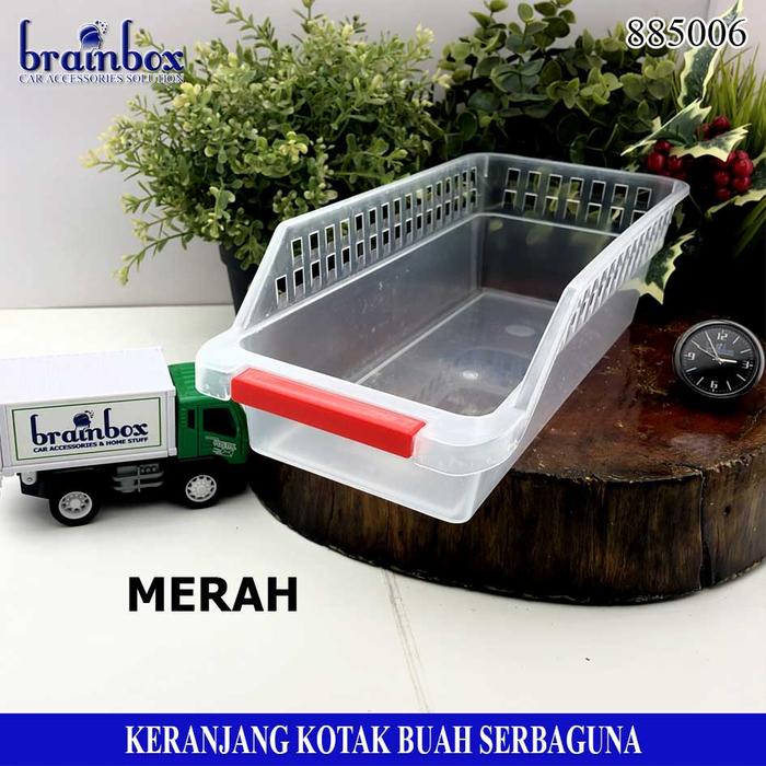 Gambar Keranjang Kulkas Organizer Buah Sayur Serbaguna - Merah dari Brainbox Car and Home Kota Batam Tokopedia