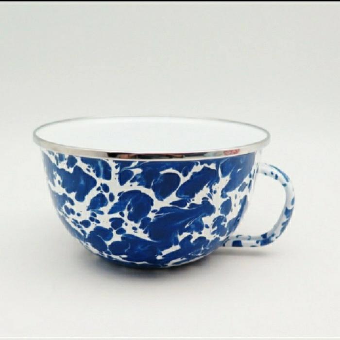 Gambar Mangkok Enamel Lurik 800 ML - Biru dari Dapur Cantik Sultan undefined Tokopedia