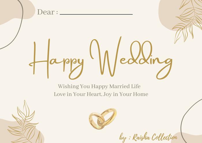 Gambar Kartu ucapan / Greeting Card / Gift Card / Nikahan Ulang tahun Wisuda - WEDDING dari Raishacollection undefined Tokopedia