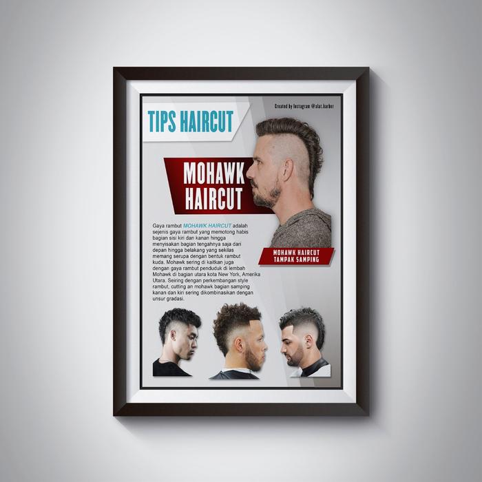Gambar POSTER BARBERSHOP Hiasan Dinding Barber Accessories Barbershop - Mohawk dari Alat Barber undefined Tokopedia