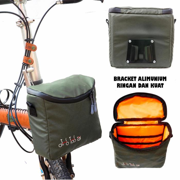 Gambar Tas front block frontblock sepeda lipat waterproof selempang - Army dari NEOB indonesia undefined Tokopedia