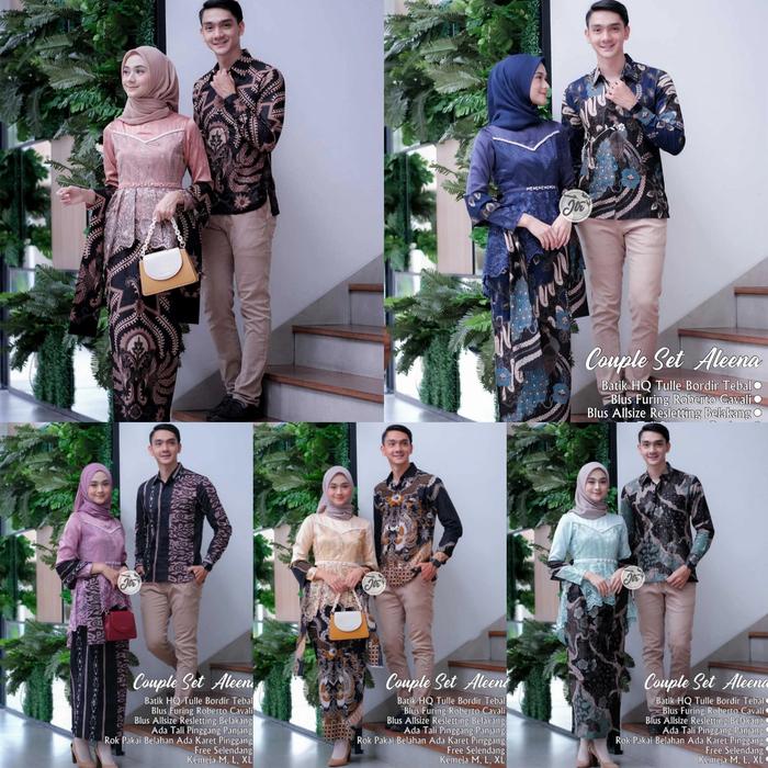 Jual BATIK COUPLE MURAH KEBAYA COUPLE ALEENA KEBAYA WISUDA