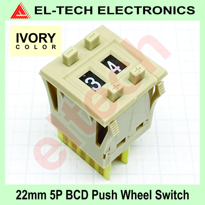 Gambar 22mm BCD Push Wheel Pushwheel Switch 5P 5Pin 5 P Pin - Ivory dari ELTECH online undefined Tokopedia