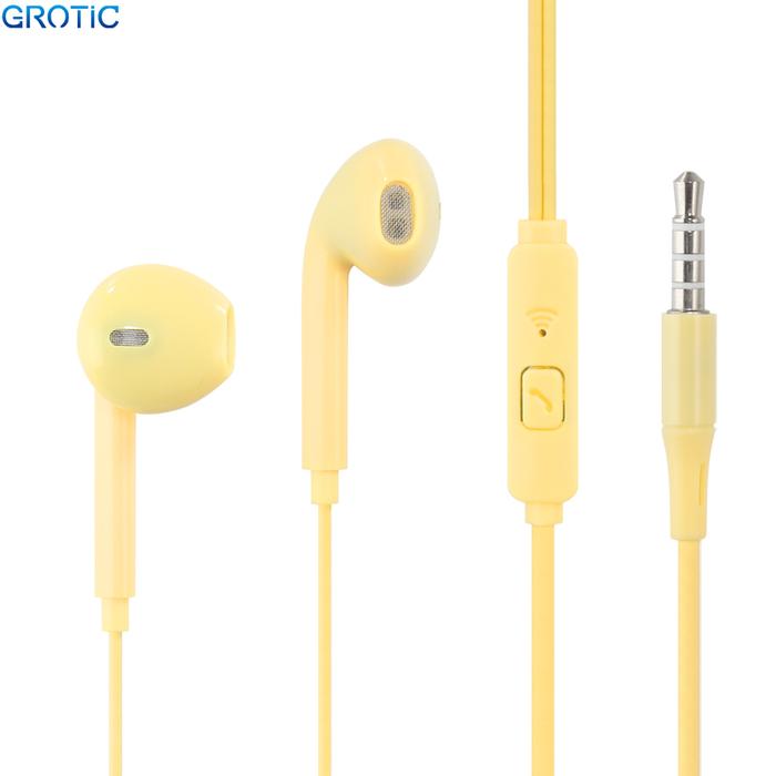 Gambar Headset Earphone H11 In Ear 3.5mm Plug Macaron Headphone - Kuning dari Grotic Official Store undefined Tokopedia