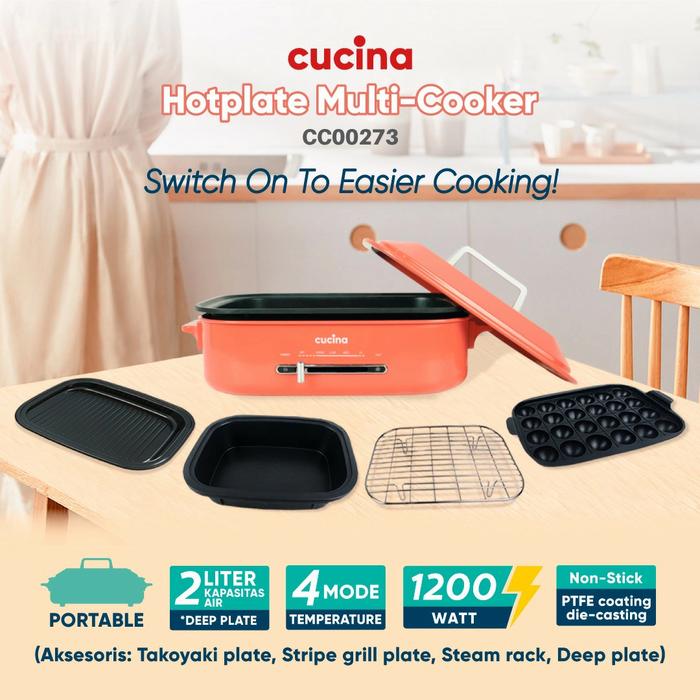Gambar Cucina Hotplate Multicooker CC0273 Multicooker Grillpan Panci Elektrik - HotPlate dari 1001Living undefined Tokopedia
