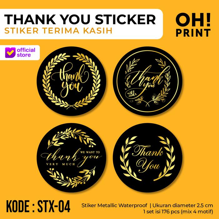 Gambar Sticker Thank You | Stiker Terima Kasih | Thank You Sticker Label Unik - STX-04 dari OHPRINT undefined Tokopedia