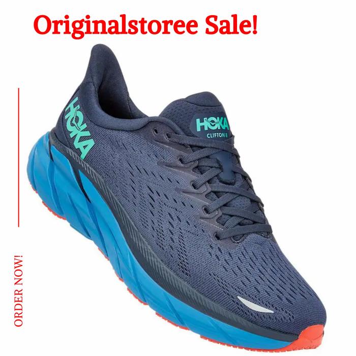 Jual Sepatu Lari Hoka One One Clifton 8 Wide Vallarta Blue Men - Original -  8 - Jakarta Selatan - Originalstoree | Tokopedia