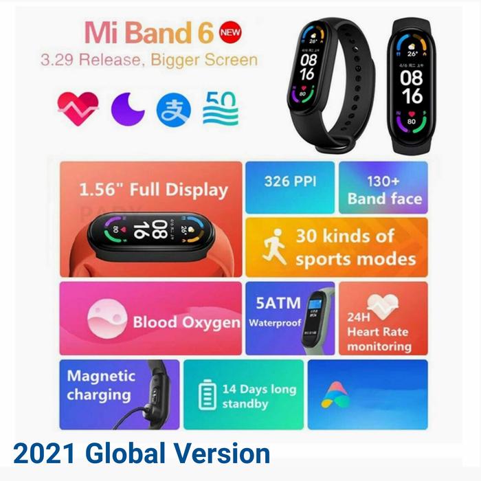 Jual Mi Band 6 Global Version Xiaomi Bracelet Smartband Smartwatch NFC Non  - Global Ver - Jakarta Barat - Puri Jaya | Tokopedia
