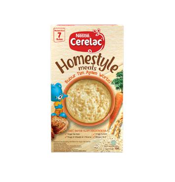 Gambar Nestle Cerelac Homestyle Bubur Tim Ayam Wortel 100G dari Artha Mart undefined Tokopedia