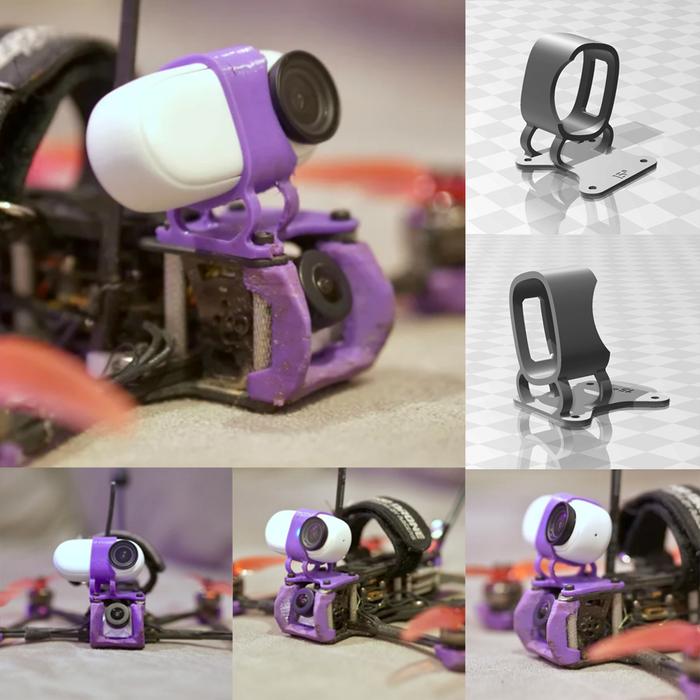 Flywoo Explorer LR4 Insta360 Go2 Mount FPV Drone 3D Print Derajat, Hitam