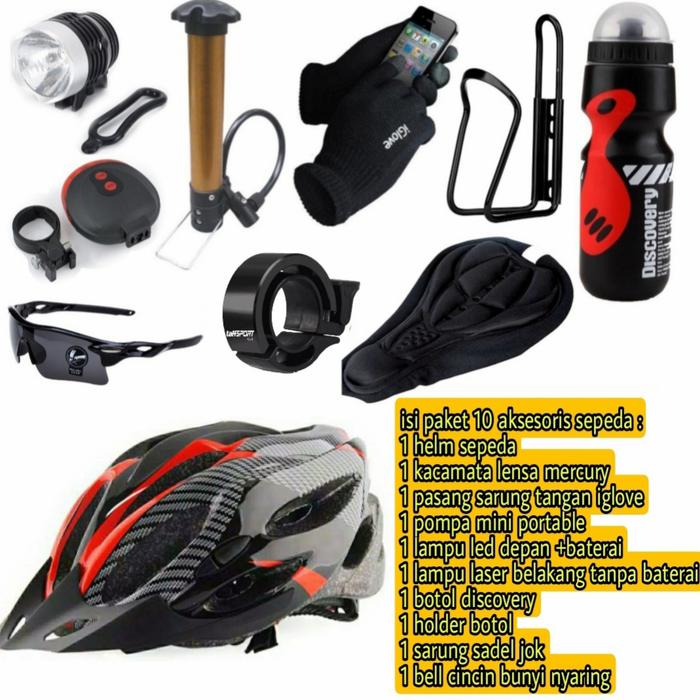 Gambar Paket helm sepeda + Aksesoris sepeda isi 10 item - Putih dari Lexox72 official shop undefined 4 Tokopedia