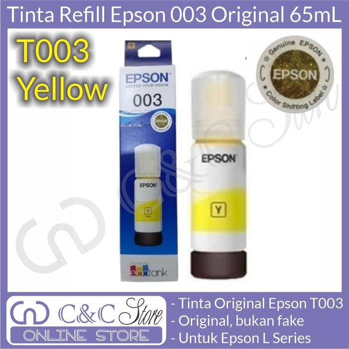 Gambar tinta epson T003 original ink printer 003 asli ori - Yellow dari C&C Store Bandung undefined Tokopedia
