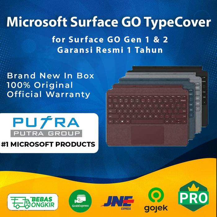 Gambar (NEW) MICROSOFT SURFACE GO Type Cover / Keyboard Black Original - Platinum dari Putra Group undefined Tokopedia