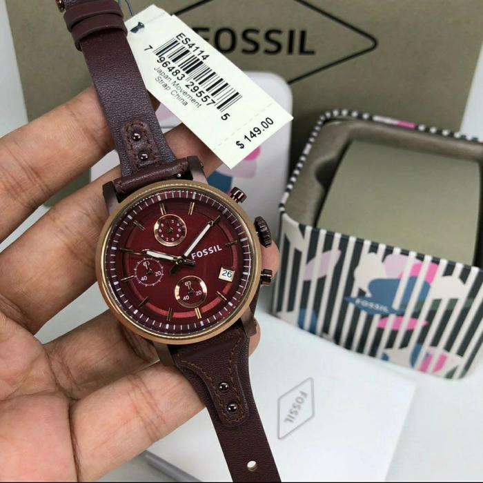 Gambar Jam Tangan Wanita Fossil BoyFriend Strap Kulit Original Garansi 2th - ES4114 dari Toko ShakilaShop undefined Tokopedia