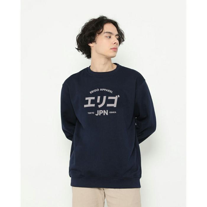 Gambar SWEATER ERIGGO TOKYO JAPAN SEDIA SIZE JUMBO FIT TO 5XL - BIRU NAVY, XXL dari aisycolection undefined Tokopedia